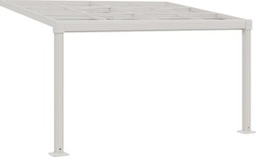 Pergola przyścienna aluminiowa z przesuwnym dachem - 12 m² - biała - IZEDA