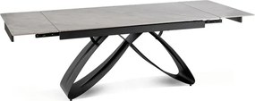 Stół Rozkładany Prostokątny LUIGI 160-240 cm Ceramiczny Szary Marmur/Czarny do Jadalni Japandi