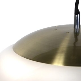 Inteligentna skandynawska lampa wisząca złota z opalowym szkłem 50 cm z WiFi A60 - Ball 50