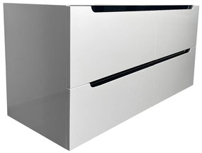 Szafka łazienkowa wisząca pod umywalkę - Biały - dł. 120 x wys. 57 cm - SELITA