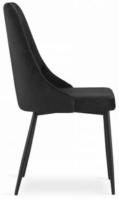 Zestaw do jadalni 1+4, czarny stół w dekorze złoty dąb MADO 120x80cm i czarne aksamitne krzesło do jadalni IMOLA