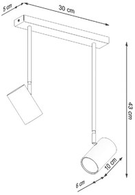 Czarna lampa sufitowa 30x10 cm Jones – Nice Lamps