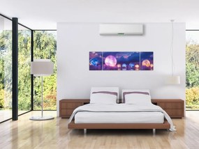 Obraz - Planety na wodzie (170x50 cm)