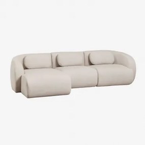 Sofa Modułowa Coquette 3-częściowa Z Szenili Z Lewą Leżanką Kremowo-beżowy Szenil - Sklum