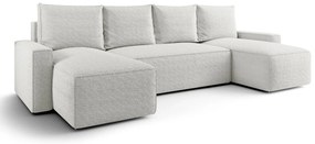 Biały narożnik boucle w kształcie L z pojemnikiem R1-Z24