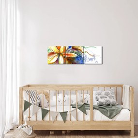 Obraz - Kwiat (z zegarem) (90x30 cm)