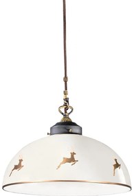 Kolarz 731.32.152 - Żyrandol na linkach NONNA 1xE27/75W/230V, śr. 36 cm, z porożem jelenia, wykończenie różowe złoto