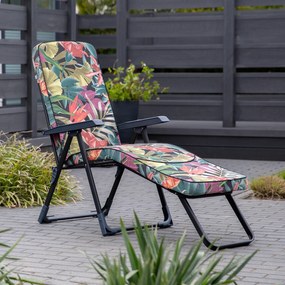 Leżak ogrodowy z podnóżkiem Modena Black Edition kwadrat G052-23IB PATIO