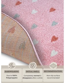 Różowy dywan dziecięcy ø 140 cm Little Hearts – Hanse Home