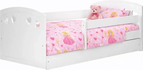 Łóżko dla dziewczynki z barierką 80x160 białe S2-M87