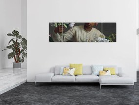 Obraz - Frédéric Bazille, Young Woman with Peonies, reprodukcje (170x50 cm)