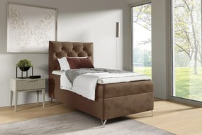 Brązowe łóżko kontynentalne z pikowaniem 3 rozmiary F5-F80