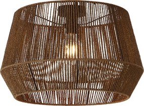 Czarna lampa sufitowa z brązowym papierowym kloszem 50/50/30 - Combi