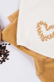 Ręczniki kuchenne HEART, 2 szt Kremowy / Mustard Zestaw (2szt., 40x60 cm)