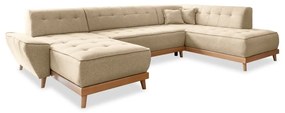 Beżowa rozkładana sofa w kształcie litery "U" Miuform Dazzling Daisy, prawostronna