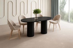 Owalny stół Roseto czarny mat Hubertus