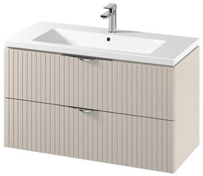 Cersanit S801-548 - Wisząca szafka łazienkowa z umywalką TIRSO 100x45 cm beżowa