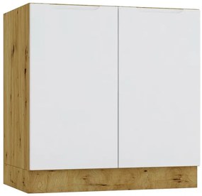 Szafka pod zlew 80 cm dąb artisan + szary - Orfa 12X