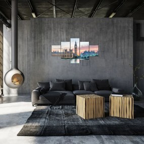 Obraz - Londyn w pastelowych kolorach (125x70 cm)