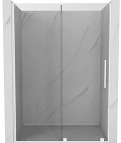 Mexen Velar drzwi prysznicowe rozsuwane 130 cm, transparent, białe - 871-130-000-01-20