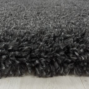 Dywan shaggy Fluffy Super Soft  ciemny szary koło 80 cm x 80 cm
