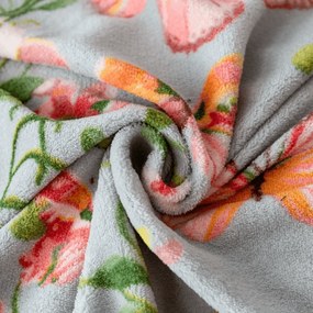 PrzytulneMieszkanie.pl PrzytulneMieszkanie.pl Pościel z mikropluszu PINK BUTTERFLY szara Rozmiar pościeli: 70 x 80 cm | 140 x 200 cm