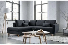 Ciemnoszary rozkładany narożnik Miuform Scandic Lagom L, lewostronny