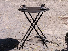 Okragły Stolik Ogrodowy składany Stalowy SEMPLICI Czarny