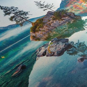 Obraz - Jezioro Hintersee, Alpy Bawarskie, Austria (z zegarem) (90x30 cm)