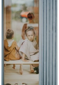 Różowe muślinowe poncho dziecięce rozmiar S – Malomi Kids