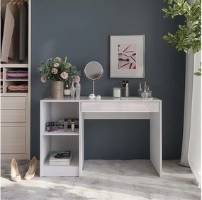 Stół do toalety biały/biały wysoki połysk 119.8x50.1x76 sherry