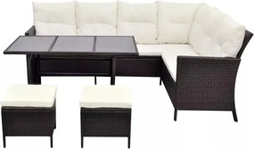 Zestaw brązowych mebli ogrodowych - Cintro