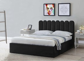 Tapicerowane łóżko Venezia 130x212x90 cm, powierzchnia spania 120x200 cm, schowek, podnośnik, tkanina Monolith szary