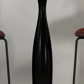 HOMCOM Okrągły Stół Jadalniany, Stal Malowana Proszkowo, MDF z Powłoką Melaminową, Antypoślizgowe Stopy, 70 x 74 cm, Czarny