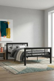 Czarne metalowe łózko w stylu loftowym 90 x 200 cm S1-T12