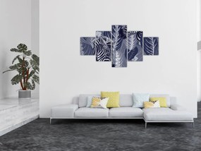 Obraz - Niebieskie zebry (125x70 cm)