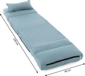 Materac siedziskowy, rozkładany 220 x 60 x 14 cm, jasny nieb