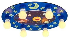 Dziecięca lampa sufitowa LUCCA 6xE27/24W/230V niebieska