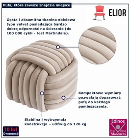 Pleciona kremowa pufa  L0-H87
