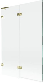 Mexen Lunar L parawan nawannowy 2-skrzydłowy lewy 120 x 150 cm, transparent, złoty - 897L-120-100-50-00-L