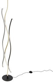 Design vloerlamp zwart met goud incl. LED dimbaar - BlazeDesignerski Oswietlenie wewnetrzne