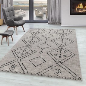 Dywan poliestrowy Berber rustykalny beżowy 240 cm x 340 cm