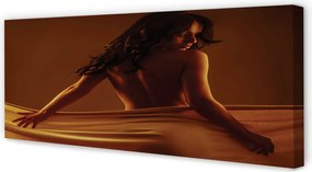 Obraz na płótnie Kobieta w Delikatnej Tkaninie