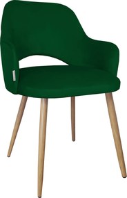 Krzesło Milano tkanina Welur noga metalowa elegancki komfort wnętrza : Kolor nogi - Dąb stożek, Kolor tkaniny - VELVET - MG25, Typ siedziska - Siedzisko stałe