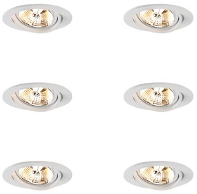 Zestaw 6 nowoczesnych reflektorów wpuszczanych białych z możliwością regulacji AR70 - Cisco