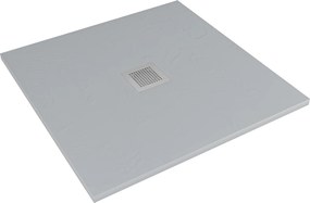 Brodzik z konglomeratu kwadratowy szary 80 x 80 DIAMO Light Grey