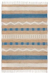 Niebiesko-naturalny dywan z mieszanki juty tkany ręcznie 120x170 cm Medina Jute – Flair Rugs