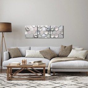 Obraz abstrakcji 3D (z zegarem) (90x30 cm)