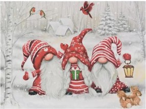 Obraz ścienny Zimowi Krasnoludki, LED, 30 x 40 cm