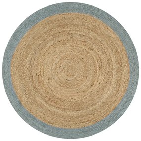 Pleciony dywanik w oliwkową krawędzią 120 cm M6-C71